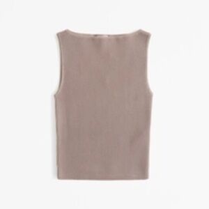 Abercrombie & Fitch Tan Ottoman Slash Ribbed Top - S